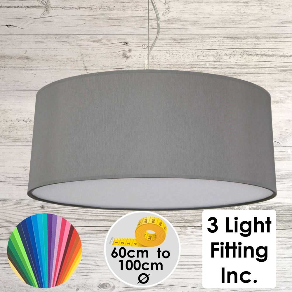 Grey Drum Ceiling Light 